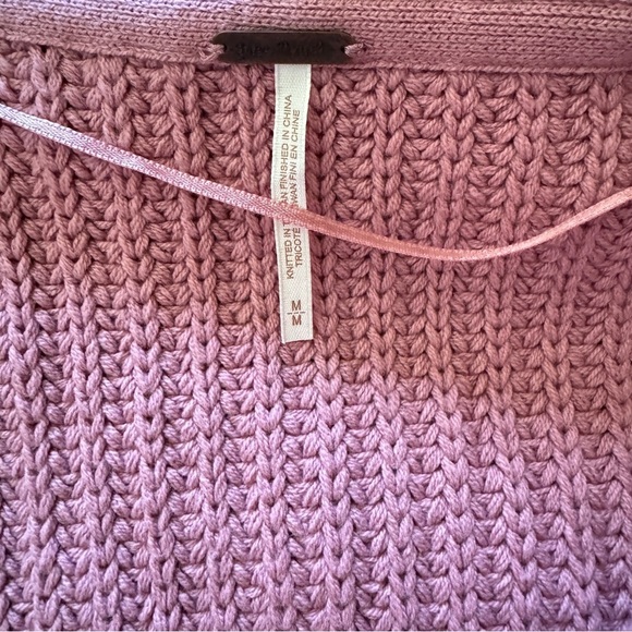 Free People Swim Too Deep Oversized Sweater Cardigan in Pink Size M - Picture 7 of 9
